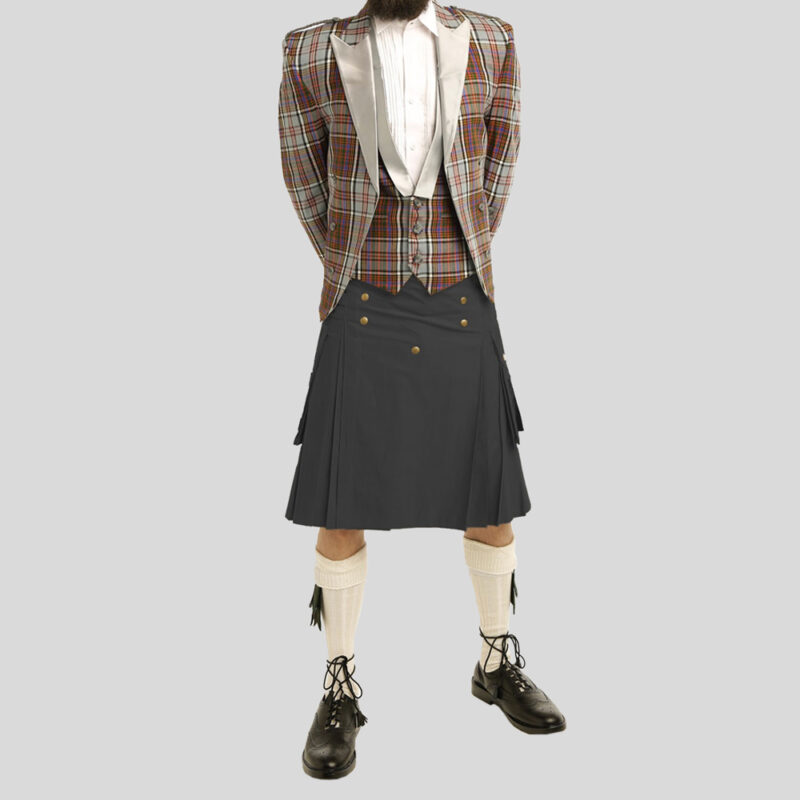 Prince Charlie Tartan Jacket & Utility Kilt Outfit