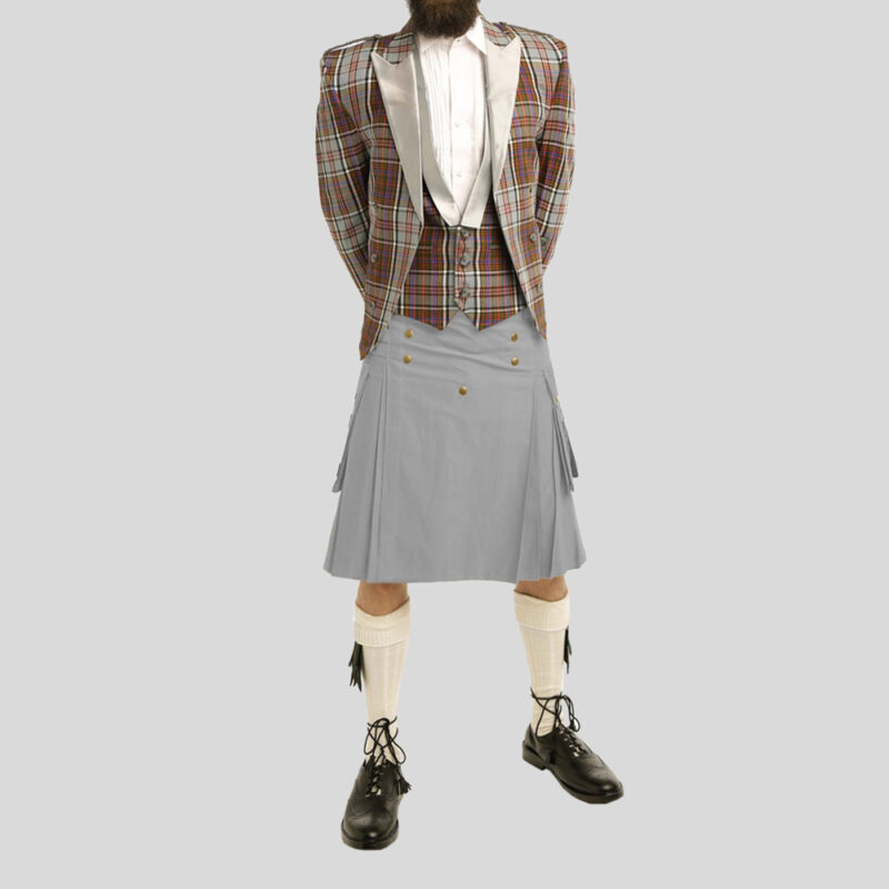 Prince Charlie Tartan Jacket & Utility Kilt Outfit