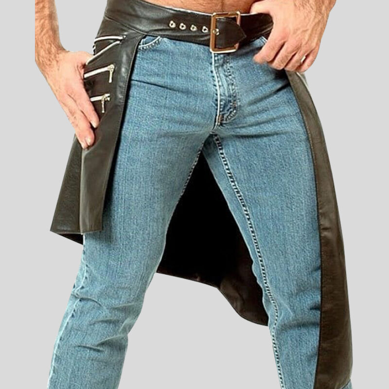 Steampunk Leather Kilt With Zipped Pockets