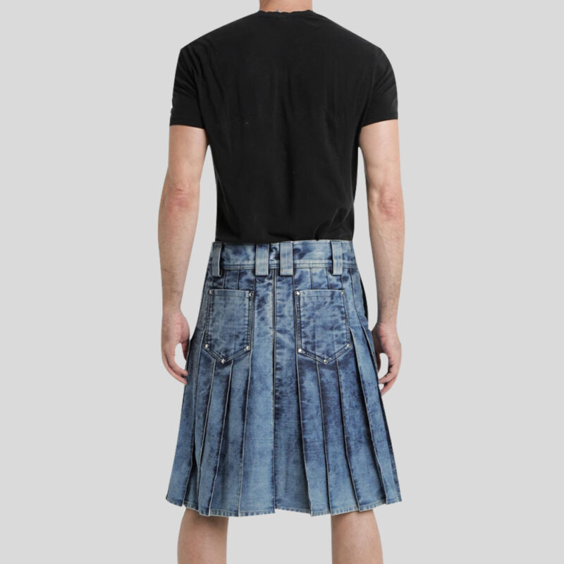 StoneWash Blue Denim Kilt