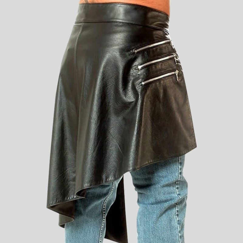 Steampunk Leather Kilt With Zipped Pockets