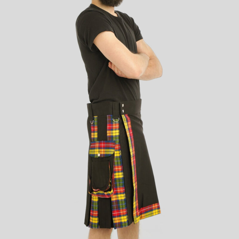 Black With Buchanan Tartan Kilt