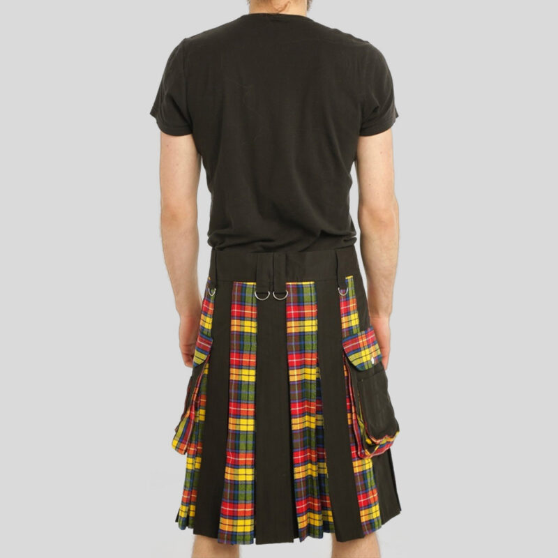 Black With Buchanan Tartan Kilt