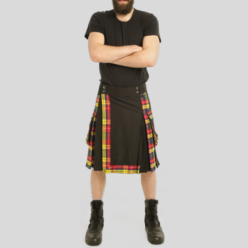 Black With Buchanan Tartan Kilt