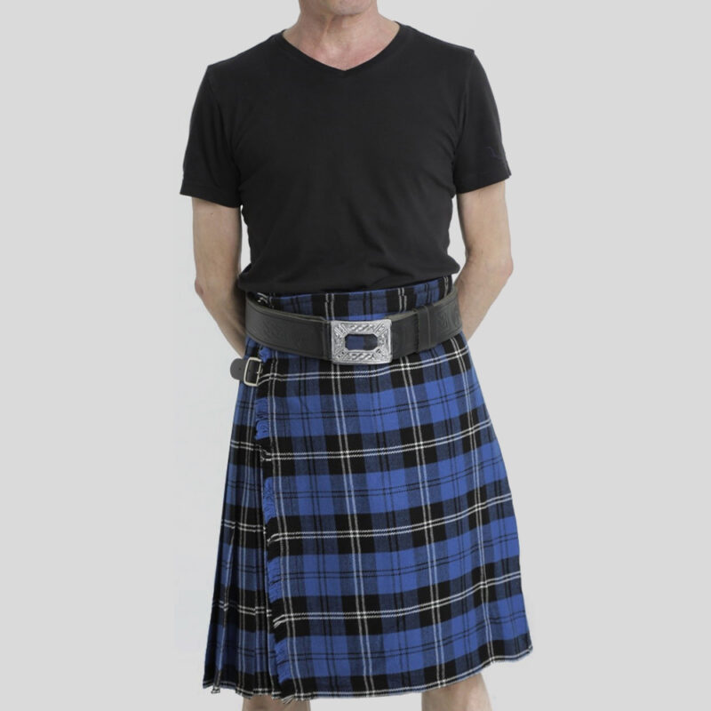 Blue Ramsay tartan kilt