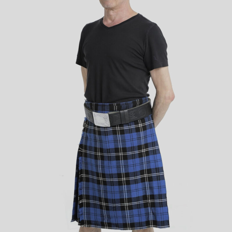 Blue Ramsay tartan kilt