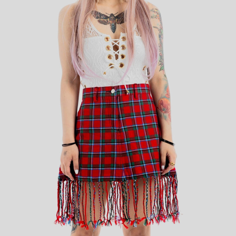 Fringe Tartan Skirt