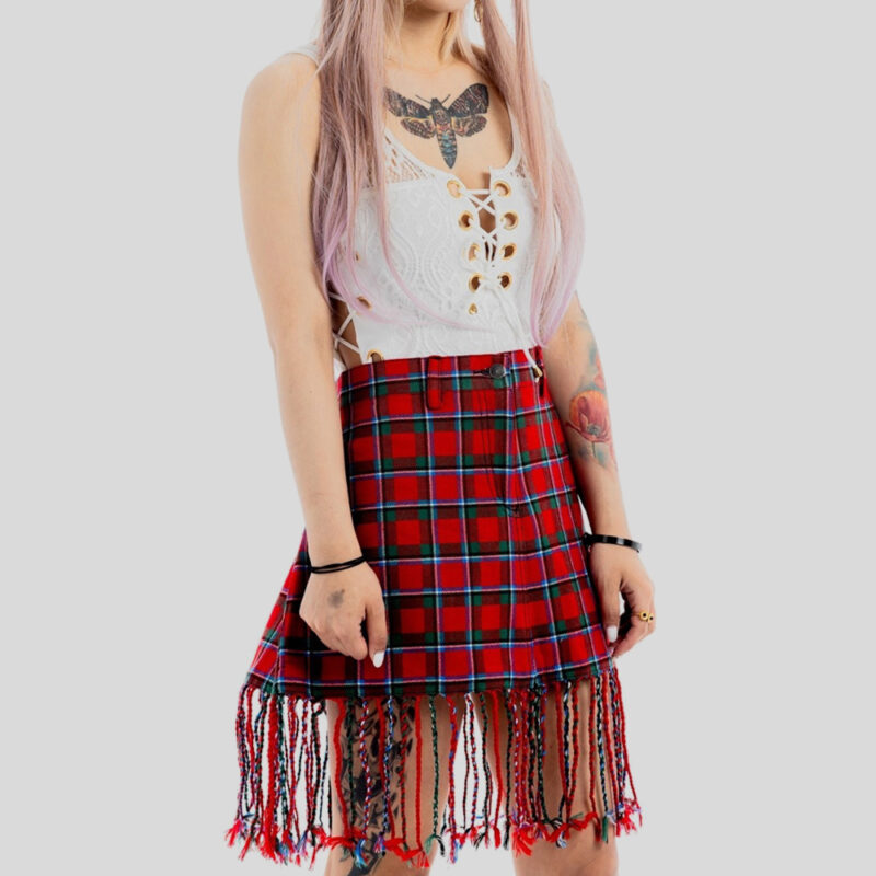 Fringe Tartan Skirt