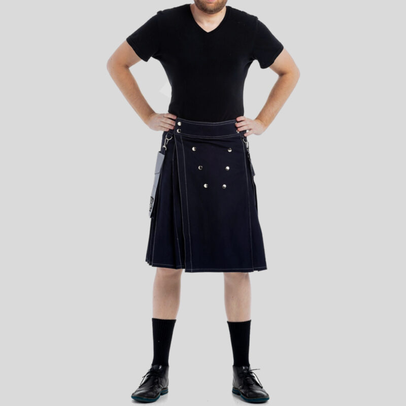 Contrast Pocket Kilt For Royal Men