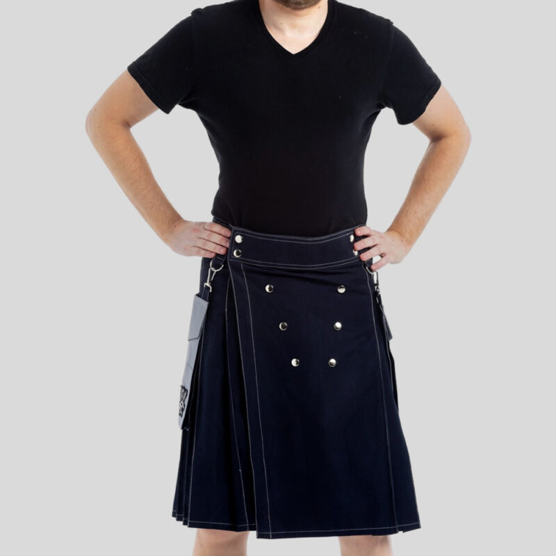 Contrast Pocket Kilt For Royal Men