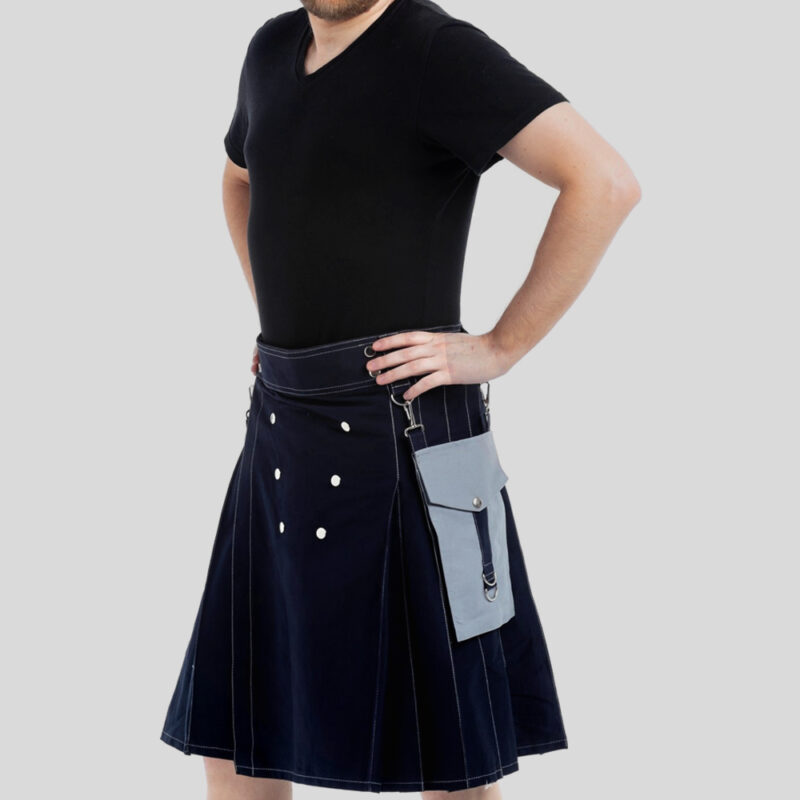 Contrast Pocket Kilt For Royal Men