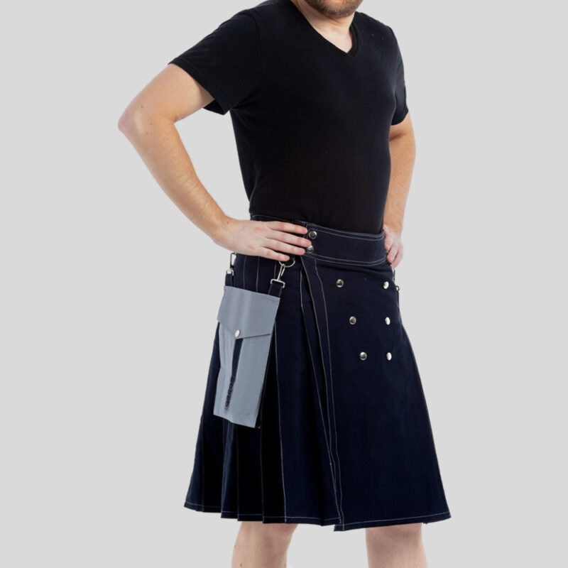 Contrast Pocket Kilt For Royal Men