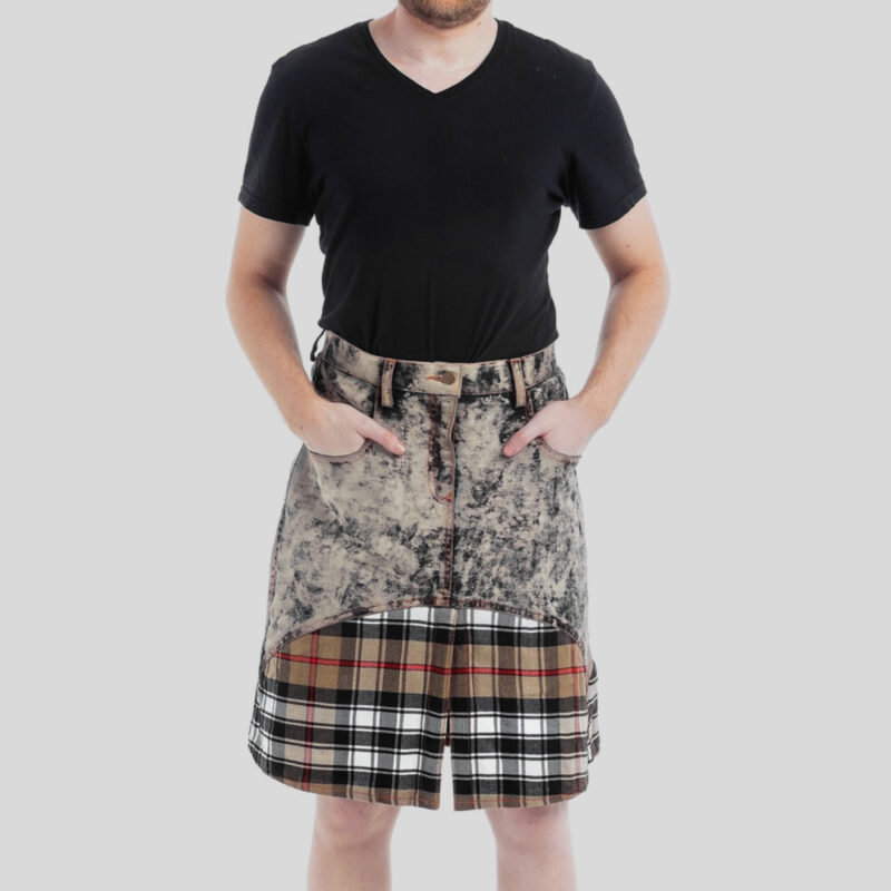 Stylish Denim Tartan Kilt