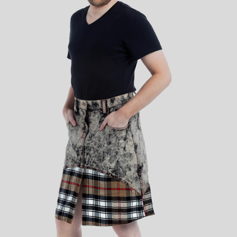 Stylish Denim Tartan Kilt