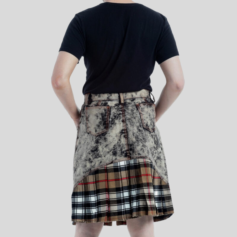 Stylish Denim Tartan Kilt