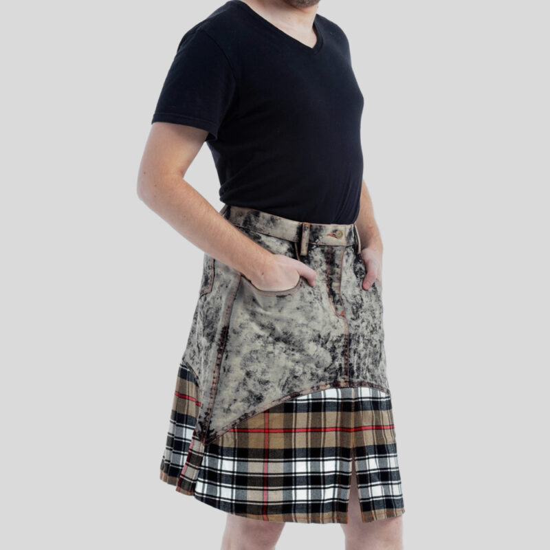 Stylish Denim Tartan Kilt