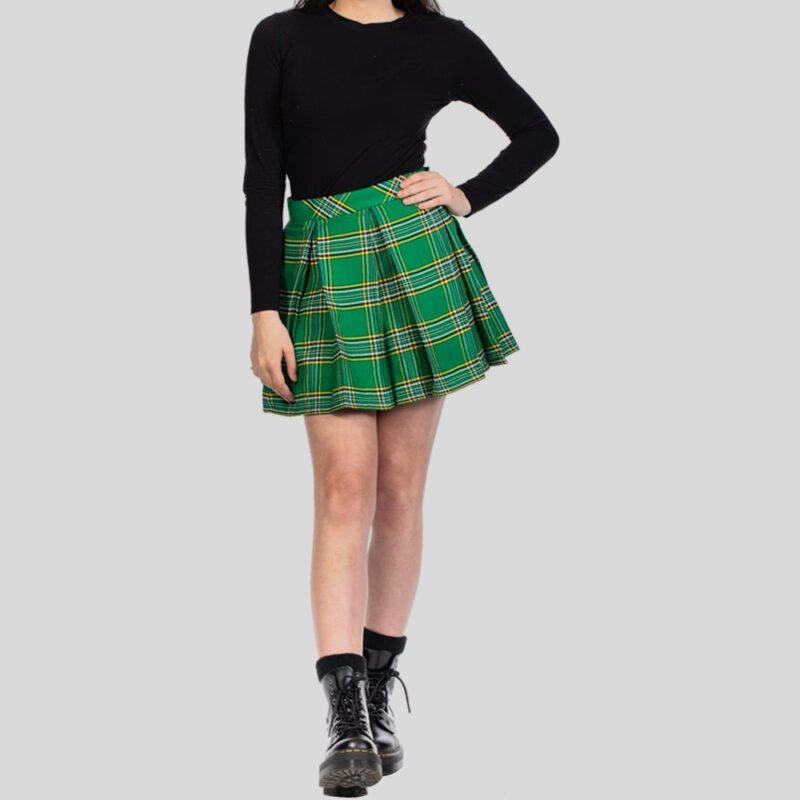 Box Pleated Tartan Skirt