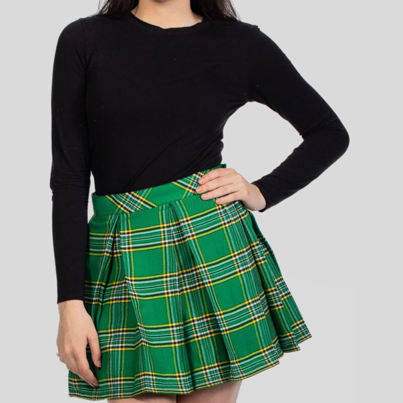 Box Pleated Tartan Skirt