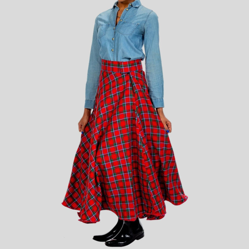 Long Tartan Skirt - Velcro