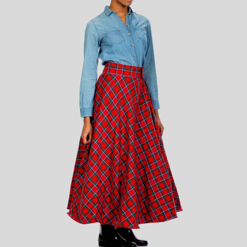 Long Tartan Skirt - Velcro