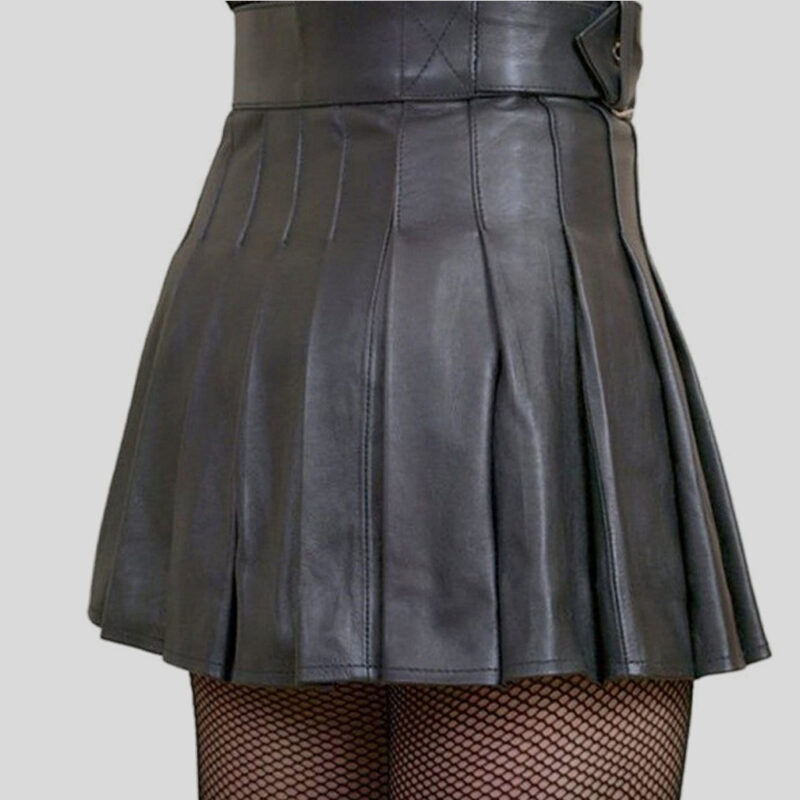 Wrap Around Leather Mini Kilt