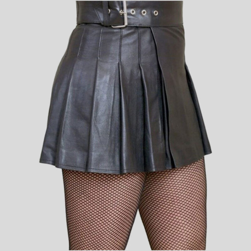 Wrap Around Leather Mini Kilt